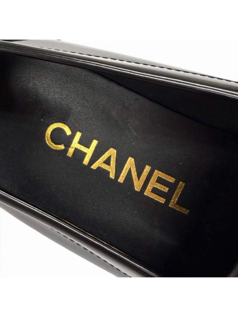 Chanel CC Logo Leather Loafers Shoes Black - Picture 9 of 12